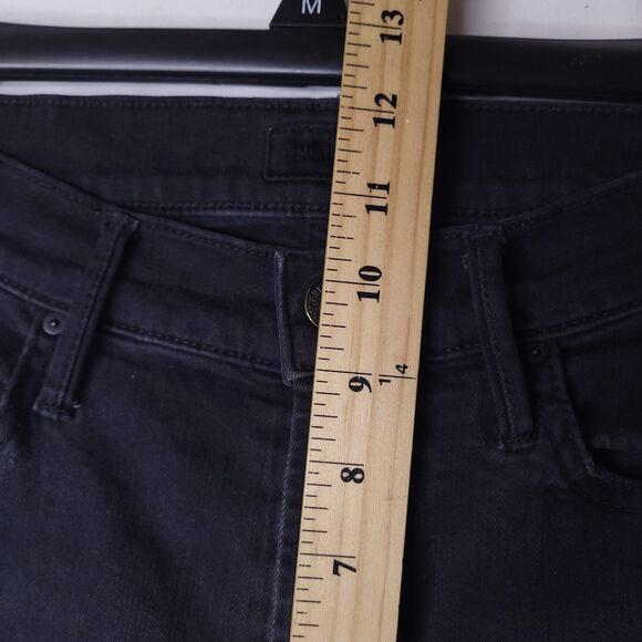 Mother Jeans 26 Black Insider Slit Ankle Fray Not Guilty - Picture 8 of 14